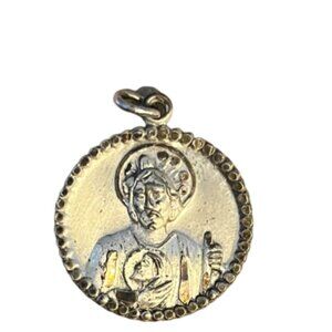 Vintage Creed Sterling Silver St. Jude Religious Medal Pendant